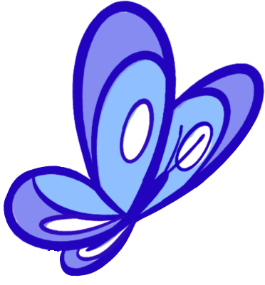 a butterfly on the right side of button